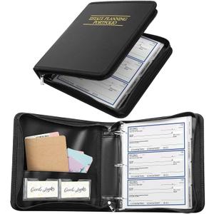 Henoyso Estate Planning Binder with Zipper  Fireproof Important Documents Organizer with 12 Tabs, End of Life Planner for Wills, Trusts, Insurance and Financial Records