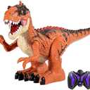 TEMI Remote Control Dinosaur Toy with Simulated Flame Spray for Kids, Walking Dinosaur with Light and Sound for Boys 4-7, Electrical Tyrannosaurus with Fire Breathing, Gifts for Boys Girls 3+