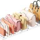 Lifewit Purse Organizer for Closet, Clear Handbags Storage Organizer, Adjustable Clutch Purse Storage Organizer Holder for Closet, 2 Pack Bookshelf Dividers for Sweater in Bedroom 35 x 24 cm/14  9.5"