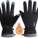 rivmount Winter Waterproof Ski Snow Warm Gloves for Women Men, Windproof Cold Weather Thermal with Touchscreen Fingers, for Running Driving Cycling Hiking Biking Outdoor Sports Daily Work (Medium, Black)