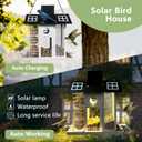 HONGLAND Solar Bird Feeders House for Outside Hanging, Metal Wild Bird Feeder for Outdoors Hanging, Large Capacity, Weatherproof and Durable, Cardinal Bird Feeder Garden Lantern Backyard Decor