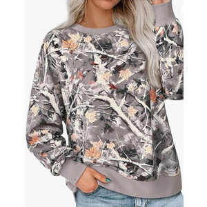PRETTYGARDEN Graphic Sweatshirts for Women Crewneck Floral Print Long Sleeve Pullover Y2K Tops 2026 Fall Casual Cute Clothes (Small, Gray Floral)