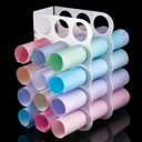 Vinyl Storage Rack Store Up to 15 Vinyl Rolls Acrylic Storage Organizer Aperture 2 Inch Multiple Display Holder for Craft Room and More, 12 x 7.8 Inch(White)