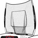 77ft Baseball Softball Practice Net- Portable Baseball Net for Batting, Hitting, Pitching Come with Carry Bag, Training for Players of Any Skill Level - Easy Setup (7FTx7FT, Black)