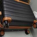 Kono Luggage Sets 3 Piece, Expandable 28 Inch Luggage with Spinner Wheels, Lightweight & Anti-Scratch PC+ABS Hardshell Travel Rolling Suitcase Large Checked Luggage with Tote Bag, Black/Brown