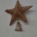 Fovths Christmas Tree Topper 8 Inches Metal Glittered Christmas Tree Topper Wire Star Treetop Sparkle Xmas Decoration for Christmas Tree Ornament Indoor New Year Holiday Party Supplies (Rose Gold)