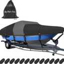 1600D + 1200D Boat Cover with 2" Wide Loops for Trailering and Mooring - Ultra Durable Waterproof Fits 22-24ft Tri-Hull, V-Hull, Runabout, Fish & Ski Boat, Bass Boat, with Storage Bag