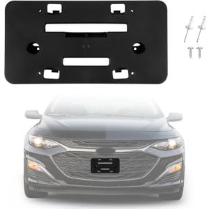 Front Bumper License Plate Frame Bracket Compatible with Chevy Malibu 2019-2024, Black License Frame Holder Mounting Kit, Replace # 84524301 GM1068208