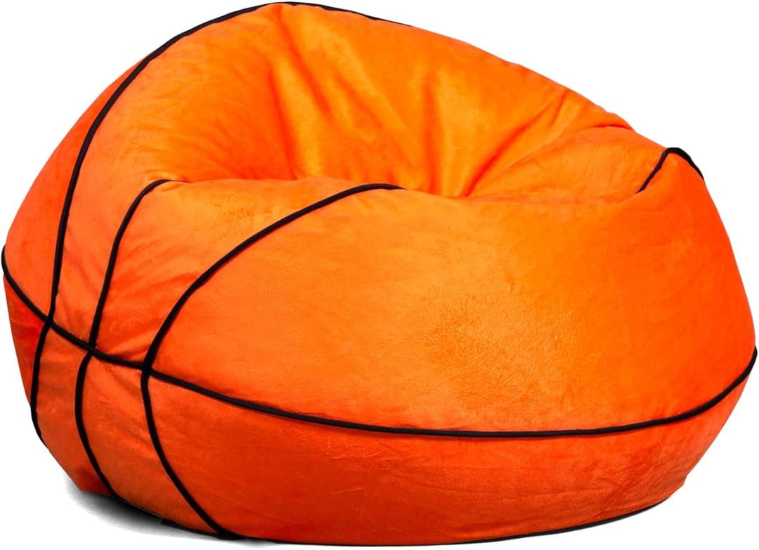 Big Joe Sports Ball Child-Sized Bean Bag Chair, Basketball Plush, Soft Polyester, 2.5 feet
