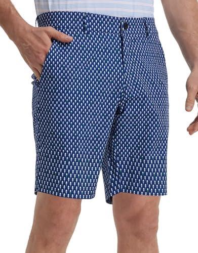 M MAELREG Golf Shorts Men Print Quick Dry 9" Stretch Lightweight Water-Resistant Flex Flat Front Fashion Mens Shorts Casual, 42