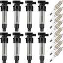OCPTY 8 ignition coils with 8 iridium Spark Plugs fits 12594176 UF-564 C1556 for Cadillac for Buick Deville SRX STS XLR Lucerne 4.6L