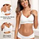 Vertvie Womens Seamless Jelly Bras No Underwire Comfort Push Up Bras Buttery Soft Wireless Bralette Full Coverage Sports Bra (White, XL)