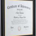 DOAI ART Diploma Frame 14 x 17 with Mat Black Solid Wood Display Document/Certificate 16x20 without Mat and Picture 17x14 with Black Over Gold Mat | Wall Hangers,HD Glass,Mahogany