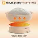 Heating Sourdough Bread Proofing Basket Set, Electric Thermostatic Silicone Batter Bowl, Banneton Baking Supplies, 9 Inch Round Foldable Proofing Bowl, White