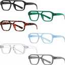 Eyekepper 6-Pack Reading Glasses Men Women, Metalless Screwless Spring Hinges, Anti-Slip Temples, Pilot Frame Readers, +2.25