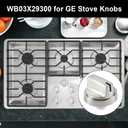 5Pcs Upgraded WB03X29300 Gas Stove Knobs for GE Range Surface Burner Knob, Gas Range Knobs Replacements for JGP3030SL1SS JGP3030SL2SS Cooktop Knob Replace for GE Part Number AP6301265 4585904