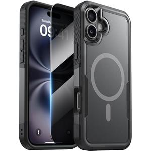 Diaclara Magnetic for iPhone 16 Plus Case, [with Privacy Screen Protector] [Anti Spy] [Military Grade Drop Protection] Heavy Duty Full-Body Shockproof Phone Case, Magnetic Black