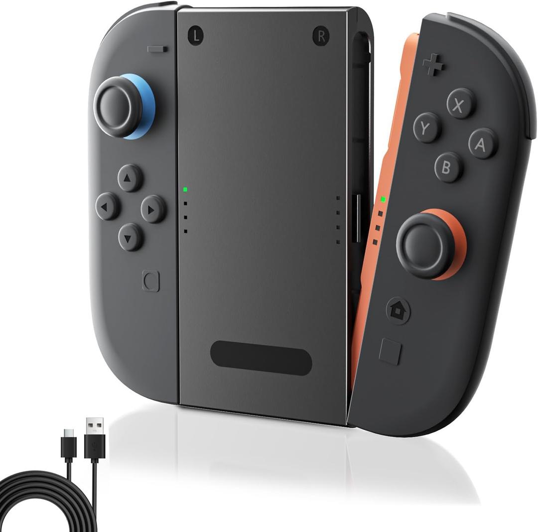 Charging Grip for Nintend0 Switch 2 JoyC0n  Left and Right Hand Grip, Play While Charging, Dual Controller Charging, LED Indicator, Compact Design, Includes Type-C Cable
