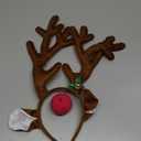 Reindeer Antlers Headbands with Red Nose for Adults Teens Christmas Santa Holiday Parties (One Size)
