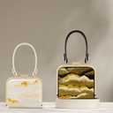 Lipstick Bag for Women, Small Crossbody Purse with Chain Strap, Embroidered Design, Evening Party Clutch