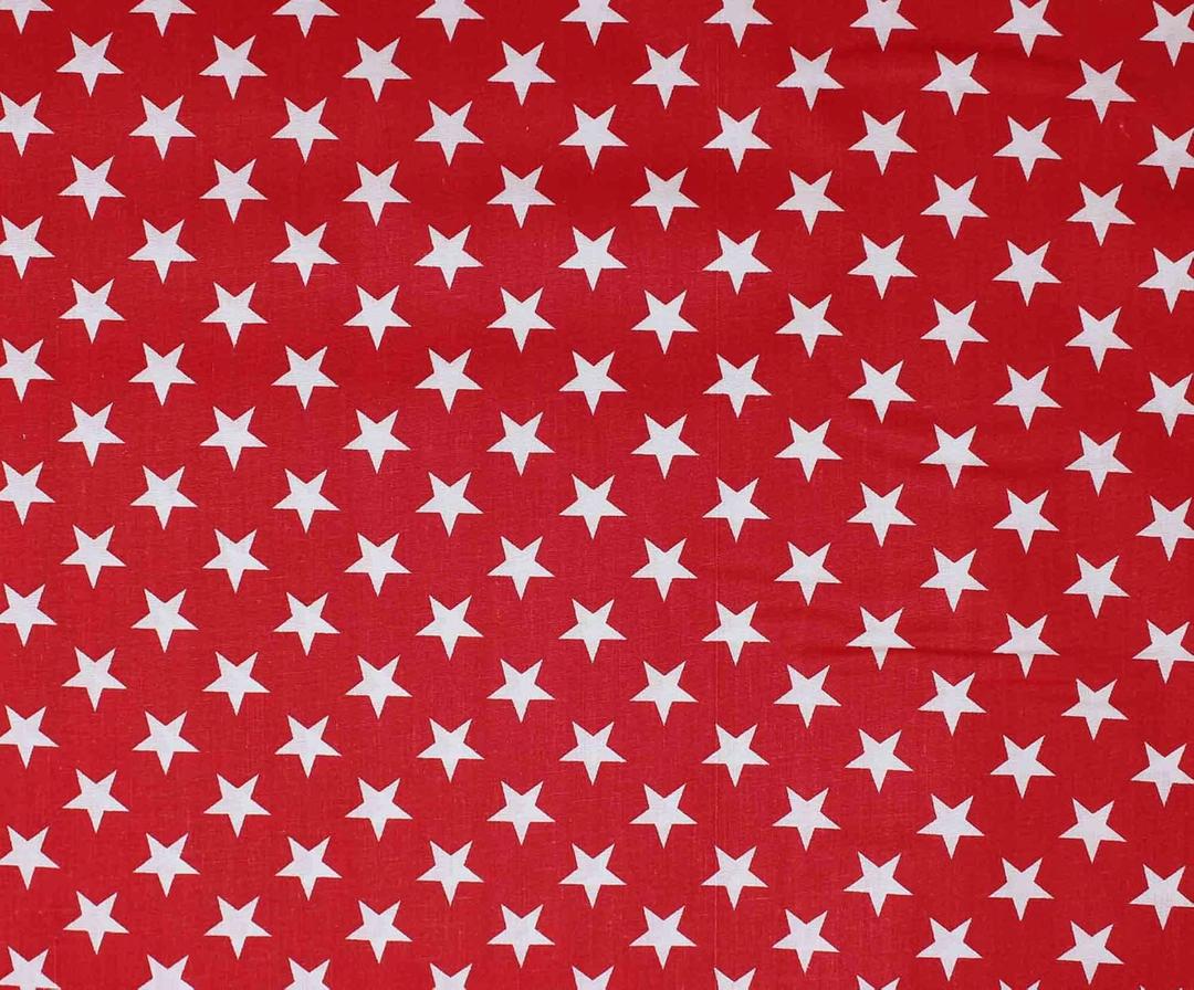Richlin Fabrics Star Print, White on Red