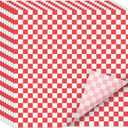 EcoDispose 12 x 12 Inches Grease Proof Deli Paper Precut Sheets for Deli Food, BBQ, Picnic, Party (100 Pcs, Red&White Checker)