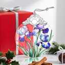 3 x Christmas Ornaments: Stained Glass Ornament, Christmas Tree Ornament, Hanging Ornaments for Home Decor & Xmas Tree Decorations  Exquisite Holiday Decor, Gifts & Holiday Present - Iris Flowers