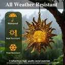 2 Pack Garden Decor Hanging Lanterns Outdoor Waterproof,Solar Lights Metal Sun Gifts Decoration for Yard Clearance Front Porch Lawn Driveway Patio Backyard Pathway Gardening Gift