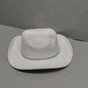 DRESHOW Western Cowboy Hat for Women and Men Wide Brim Glitter Cowboy Cowgirl Hat with Rhinestone Felt Fedora Hats (Medium, 1 Pack Style 10: Off-white)