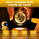 3D Moon Lamp Night Light 2.4 in. USB Sphere Light Crystal Ball Wooden Base Cool Lamps for Bedroom Teen Girl Gifts Trendy Stuff Kids Night Light Globe Light Elegant Design Home Decor (Moon)
