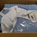 CozyLux Queen Comforter Set Grayish Blue Seersucker 7 Pieces Bed in a Bag Queen Comforter Set with Sheets, Dusty Blue Luxury Bedding Sets with Down Alternative Comforter, Sheets, Pillowcases & Shams