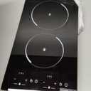 2 Burners Electric Cooktop, Vertical Electric Stove Induction w/ 9 Power Levels, 1500W Built-in & Countertop Electric Ceramic Cooktop w/Timer, LED Touch Screen