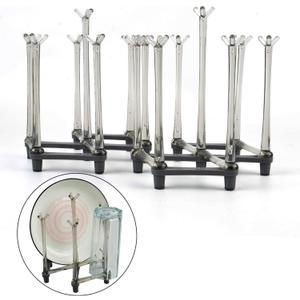 2 Pcs Cup Drying Racks Set, Retractable Drinking Glass & Baby Bottle Drainer Stand, PP Material Mug Draining Organizer, Kitchen Countertop Dishes Holder, Gray