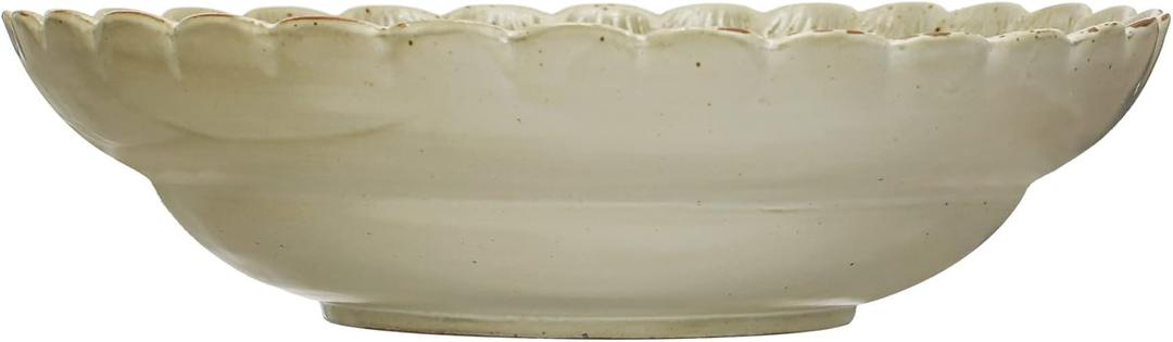 Stoneware Bowl with Scalloped Edge, Ivory