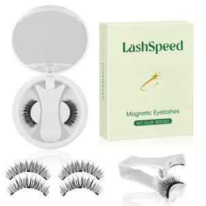 Magnetic Eyelashes with Applicator No Glue or Eyeliner Needed, Reusable Natural Look Lashes, Lightweight & Comfortable, Easy to Apply and Remove
