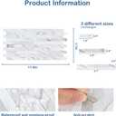 Midcard 20 Sheet Peel and Stick Backsplash, White Marble PVC Wall Tile for Kitchen Backsplash