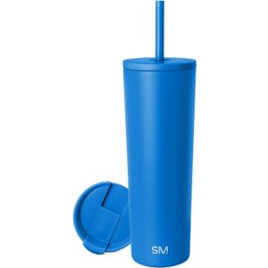 Simple Modern Classic Tumbler with Straw Lid | Insulated Iced Coffee Cup Reusable Stainless Steel Water Bottle Travel Mug | Gifts for Women Men Her Him | 28oz | Supersonic Blue