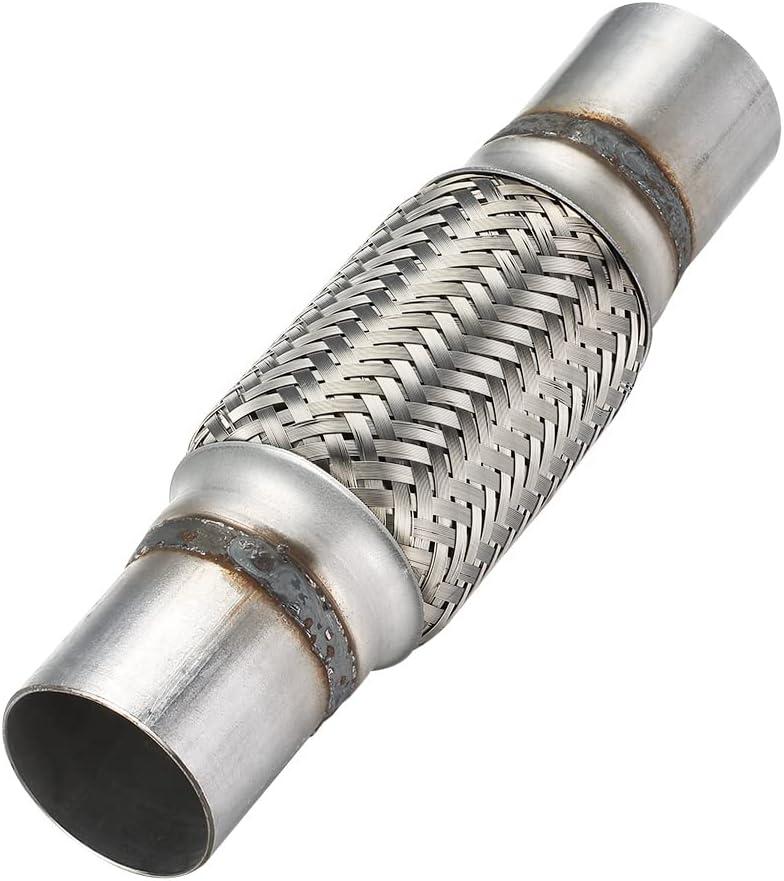 Exhaust Flex Pipe, 2''x 6''Stainless Steel Heavy Duty Exhaust Flex Pipe, Double Braid Exhaust Flex Tube, Overall Length 10''