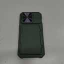 For IPhone 15 Pro Case Wallet with Card Holder (4-5 Cards) & Slide Camera Cover & Kickstand, Military Grade Drop Protection Rugged Shockproof Protective Phone Case for iPhone 15 Pro 5G, Green