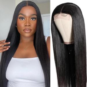 26 Inch Straight Lace Front Wigs Human Hair for Women,13x4 HD Transparent Lace Glueless Pre Plucked Natural Long Black 180% Density Straight Wigs Human Hair Daily Party Use