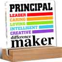 4 x Best Principal Gifts Thank You Appreciation Gifts for School Principal Difference Maker Clear Acrylic Decorative Sign Office Decor