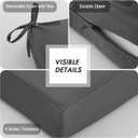 idee-home Outdoor Cushions for Patio Furniture, Outdoor Seat Cushion, Waterproof Hampton Bay Deep Seat Replacement Couch Chair Cushions for Garden Lawn Backyard Deck, Grey 28.5 x 28.5