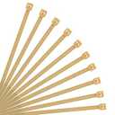 XINGO 500 Pack, 8 Inch Nylon Cable Zip Ties, Self-Locking Plastic Wire Ties in Multiple Sizes and Colors, 40 Lbs (8 Inch, Gold)