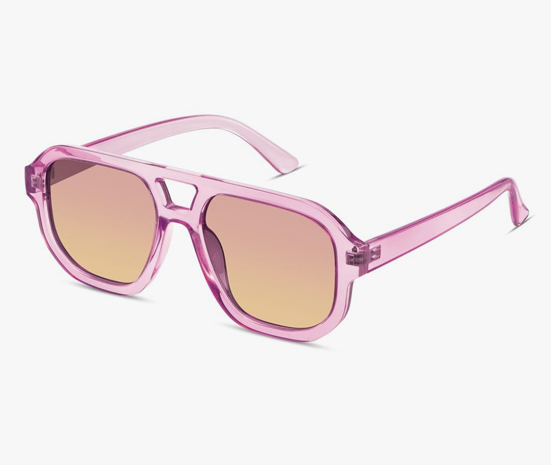 livho Trendy Polarized Square Aviator Sunglasses Women Men Square Eyewear Frame, Retro Sun Glasses for Women Men 2025 Shades