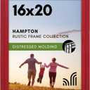 Americanflat 16x20 Picture Frame with Polished Plexiglass - Hampton Collection - Distressed Wood Picture Frames for Wall Display - Red