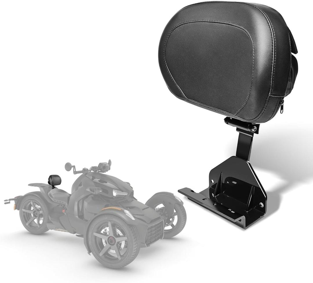 Motofunder Driver Backrest Adjustable Lumbar Support Rider Backrest Mount Kit Detachable Plug-in Back Rest Pad Compatible with Can Am Ryker 600 900/ Sport 2019-2025 Accessories