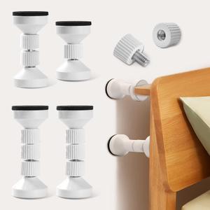 dadop Adjustable Threaded Bed Frame Anti-Shake Tool for Bed, Headboard Stoppers, Bedside Headboards Prevent loosening Anti-Shake Fixer, Easy Install (4pcs White Upgrade Version, 40-100mm)