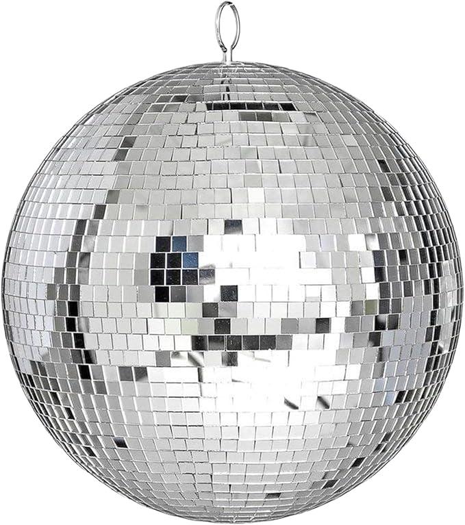 Alytimes Mirror Disco Ball - 8-Inch Cool and Fun Silver Hanging Party Disco Ball –Big Party Decorations, Party Design