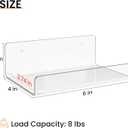 upsimples 6 Pack 6x4 Inches Acrylic Small Shelves, Floating Shelves for Wall, Display Shelf Organizer for Plants, Speaker, Radio, Toys, Clear