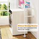 ULIFHOME U17 Wall-Mounted Over The Washer Dryer Shelves Without Moving Machines, Laundry Room Rack with Adjustable Shelves and Hanger Rod, 35" W x 22" D x 86.2" H, Holds 352 lbs, White